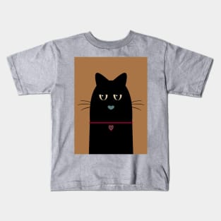 BLACK CAT PORTRAIT #1 Kids T-Shirt